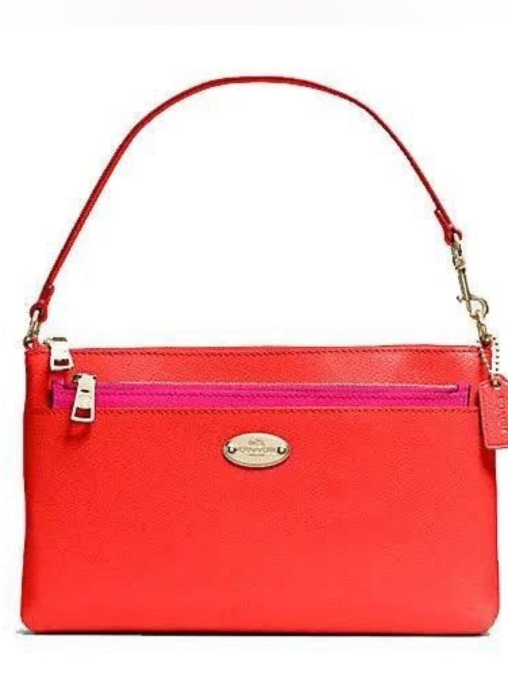 Coach Red & Pink Nolita Leather Wrislet NWT